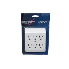 UNITEC - Multitoma Regleta De Pared 6 Salidas Polo A Tierra