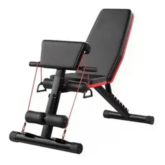 EASY FIT - Press Banca Abdominal Reclinable Para Pesas Con Bandas