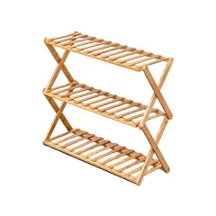 ANYHOGAR - Estante Organizador De Zapatos Multiuso 3 Niveles Bambú