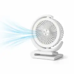 GENERICO - Ventilador Pequeño Recargable Led Escritorio Silencioso 180°