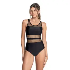 LEONISA - Vestido de baño entero control transparencia 19A054M