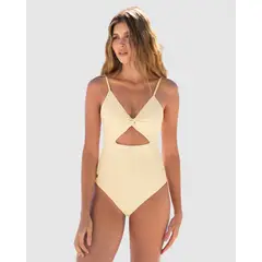 LEONISA - Vestido de baño entero control escote cruzado 19A159
