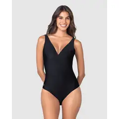 LEONISA - Vestido de baño entero escote profundo 19A177