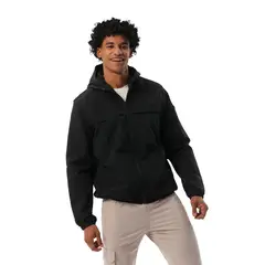 TOTTO - Chaqueta Liviana Con Capota Negra Ice Solid Hombre