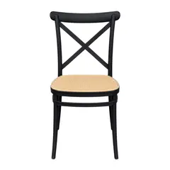 DISTRIONLINE - Silla Crossback Alis Color Negro Tipo Mimbre