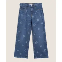 OSTU - Jean Infantil Niña Wide-Leg Marca Color Azul #90160096