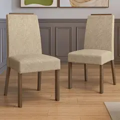 MADESA - Kit 2 Sillas de Comedor 4255 con Borde Superior MarrónImperial