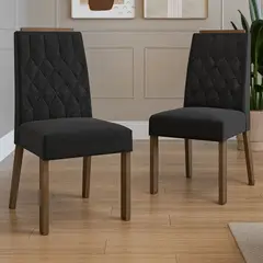 MADESA - Kit 2 Sillas de Comedor 4256 Oxford con Borde Superior MarrónOxford