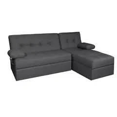 PULLMAN - Sofá Cama en L Angela Con Brazos Gris Antifluidos