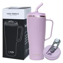 BUFFER FLASK - Vaso Mug Termico Agua Frio Calor 1 Lt Buffer Acero - Lila