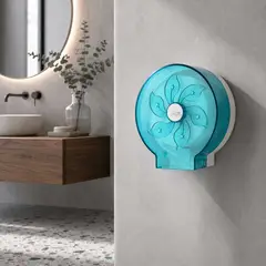 PAMO - Dispensador de Papel Higiénico para Hogar ABS Acrílico 17 x 15.5 x 13 cm - Porta Rollo Familiar