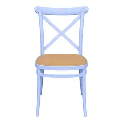 DISTRIONLINE - Silla Crossback Alis Color Blanco Tipo Mimbre