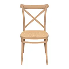 DISTRIONLINE - Silla Crossback Alis Color Beige Tipo Mimbre