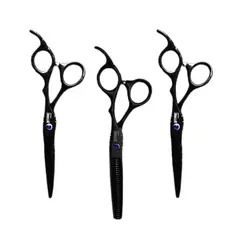 ZHOPI CO - Kit de Tijeras Diamantado Negro Peluquería Profesional