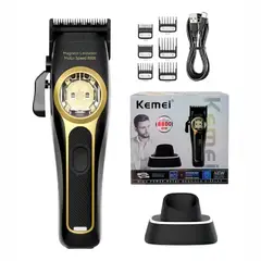 KEMEI - Cortapelos 2373 Inalámbrico Profesional Cuchillas Acero Inox 8800 RPM