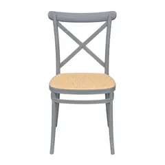 DISTRIONLINE - Silla Crossback Alis Gris Marrón Tipo Mimbre