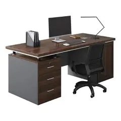 ANYHOGAR - Escritorio Moderno Con Cajoneras 140x60x77cm Para Oficina