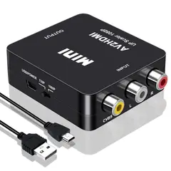 GENERICO - Convertidor RCA A HDMI Adaptador AV Compuesto 1080P