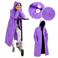GENERICO - Impermeable Largo Con Capucha Ajustable Para Lluvia Unisex