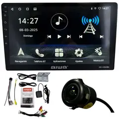 AIWA - Radio Auto Android 2 Din Qled 10'' 4gb Ram Aw-a1040bs Negro