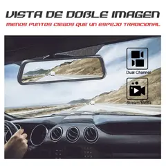 GENERICO - Espejo Retrovisor Inteligente con Camara Frontal y Trasera Full Hd para Vehiculo