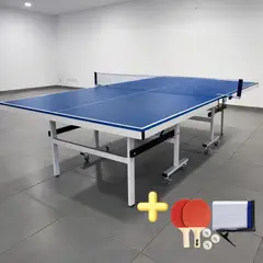 GENERICO - Mesa de Ping Pong Profesional + Malla, Raquetas y Bolas incluidas + Obsequio