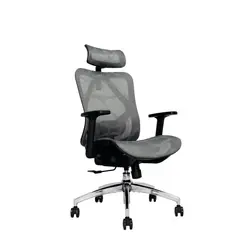 GENERICO - Silla Presidente Bahia Malla Negro - Gris