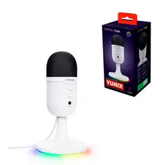 TRUST - Micrófono USB GXT 234 Yunix Blanco RGB - Streaming, Podcast, Gaming y Videollamada