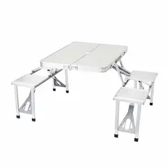 GENERICO - Mesa Camping Plegable Portátil Con 4 Asientos Integrados