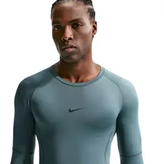 NIKE - Camiseta Pro Manga Larga-Negro-Verde