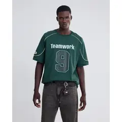 SEVEN SEVEN - Camiseta Screen Oversize Para Hombre Verde