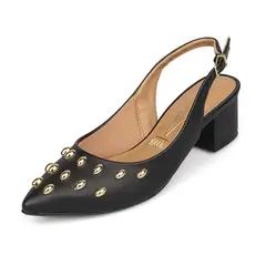 VIZZANO - Tacon Medio Cuadrado Pelica Negro