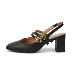 VIZZANO - Tacon Medio Cuadrado Pelica Negro