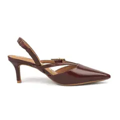 VIZZANO - Tacon Medio Slingback Napa Imperiale Carmim Oscuro