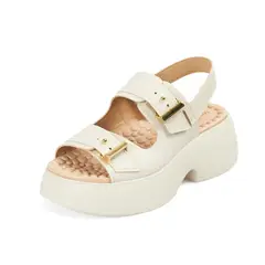 MODARE - Sandalia Plataforma Napa Floather Nature Blanco Off