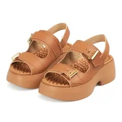 MODARE - Sandalia Plataforma Napa Floather Nature Camel