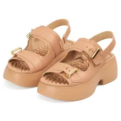 MODARE - Sandalia Plataforma Napa Floather Nature Nude