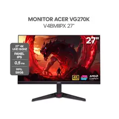ACER - MONITOR NITRO GAMER - 27" - VG270K - 160HZ - PANEL IPS - 0.5MS - 4K UHD - AMD FreeSync - HDR10