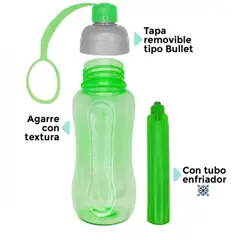 GENERICO - Botella Deportiva Con Enfriador 600 Ml Mantiene Tu Bebida Fría