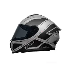 GIVI - Casco H50X Stunt Gris, Negro Mate ECE 22.06, INCLUYE VISOR ADICIONAL
