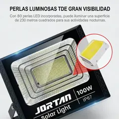 GENERICO - Reflector Solar Jortan 100w Lampara Led Exterior