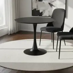GENERICO - Mesa Comedor Redonda 80 Cm Moderna Con Base Pedestal