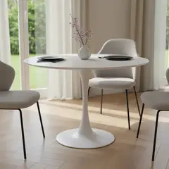 GENERICO - Mesa Comedor Redonda 80 Cm Moderna Con Base Pedestal