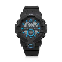 TIME - RELOJ KAIROS NEGRO AZUL DIGITAL DM1902D DEPORTIVO SUMERGIBLE + CAJA