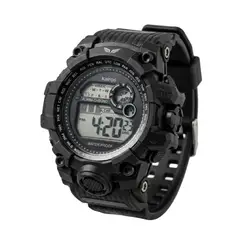 TIME - RELOJ KAIROS NEGRO AZUL DIGITAL DL1821 DEPORTIVO SUMERGIBLE + CAJA