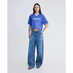 SEVEN SEVEN - Jean Baggy Barrel Azul Medio  Para Mujer Azul
