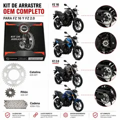 OEM - Kit arrastre completo moto Fz 16-2.0 repuesto