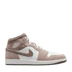 NIKE - Tenis Air Jordan 1 Mid Hombre-Blanco/Café