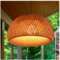 OEM - Lampara De Techo Rustica En Bambú 30 Cm