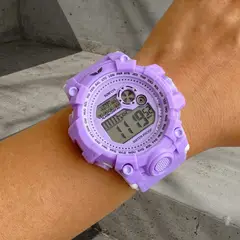 TIME - RELOJ KAIROS LILA DIGITAL DL1821 DEPORTIVO SUMERGIBLE + CAJA